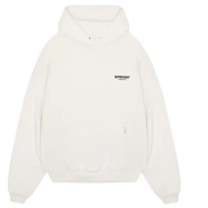 White Represent Logo Hoodie